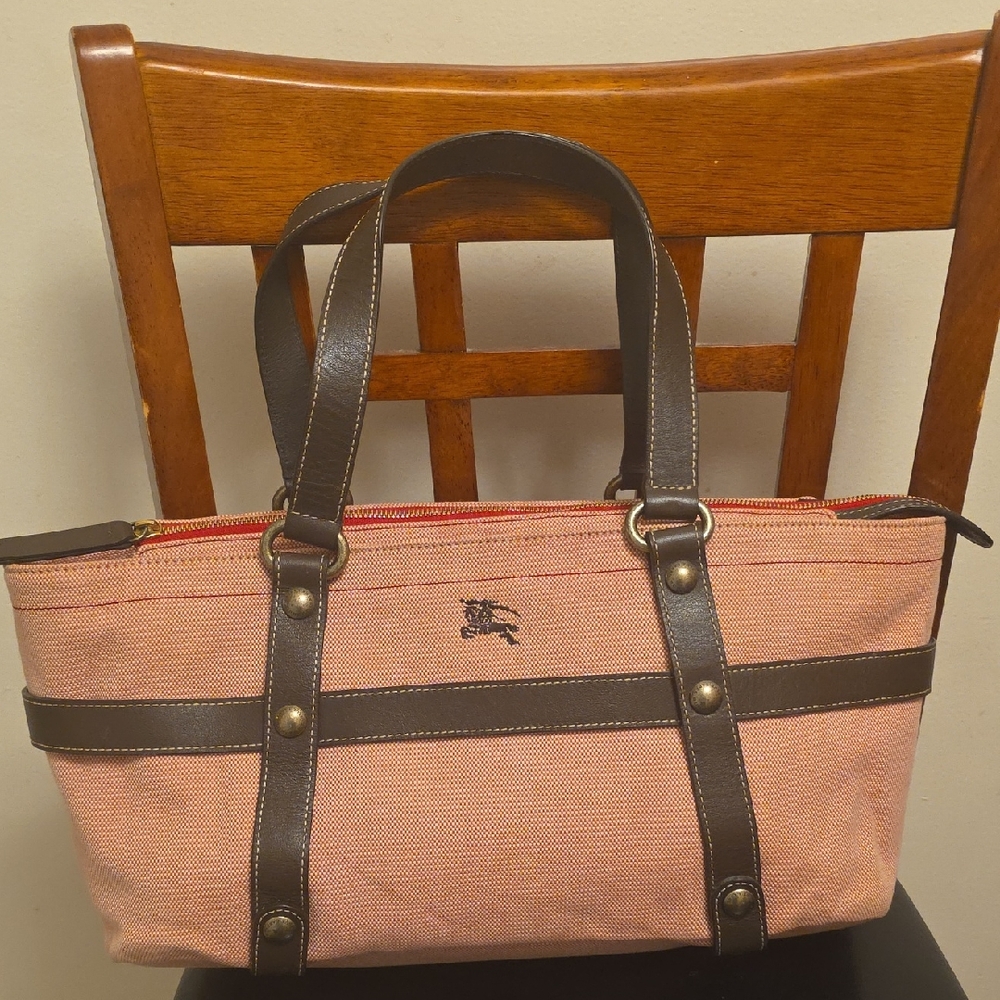 Burberry Pink and Brown Duffel Bag